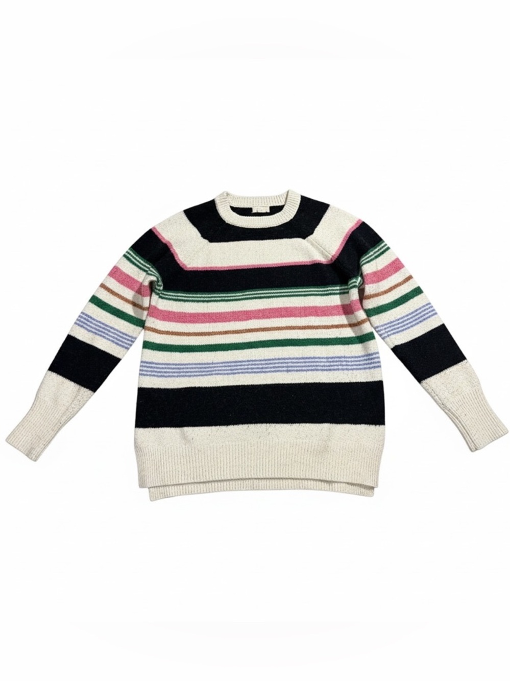 Caslon Striped Sweater Multicolor Crewneck Knit Cozy Size XS Fall Cottagecore - Picture 1 of 7